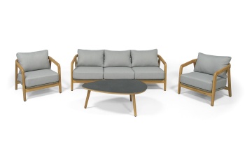 "Лейпциг" лаунж-зона из тика на 5 персон, цвет серыйцвет Серый