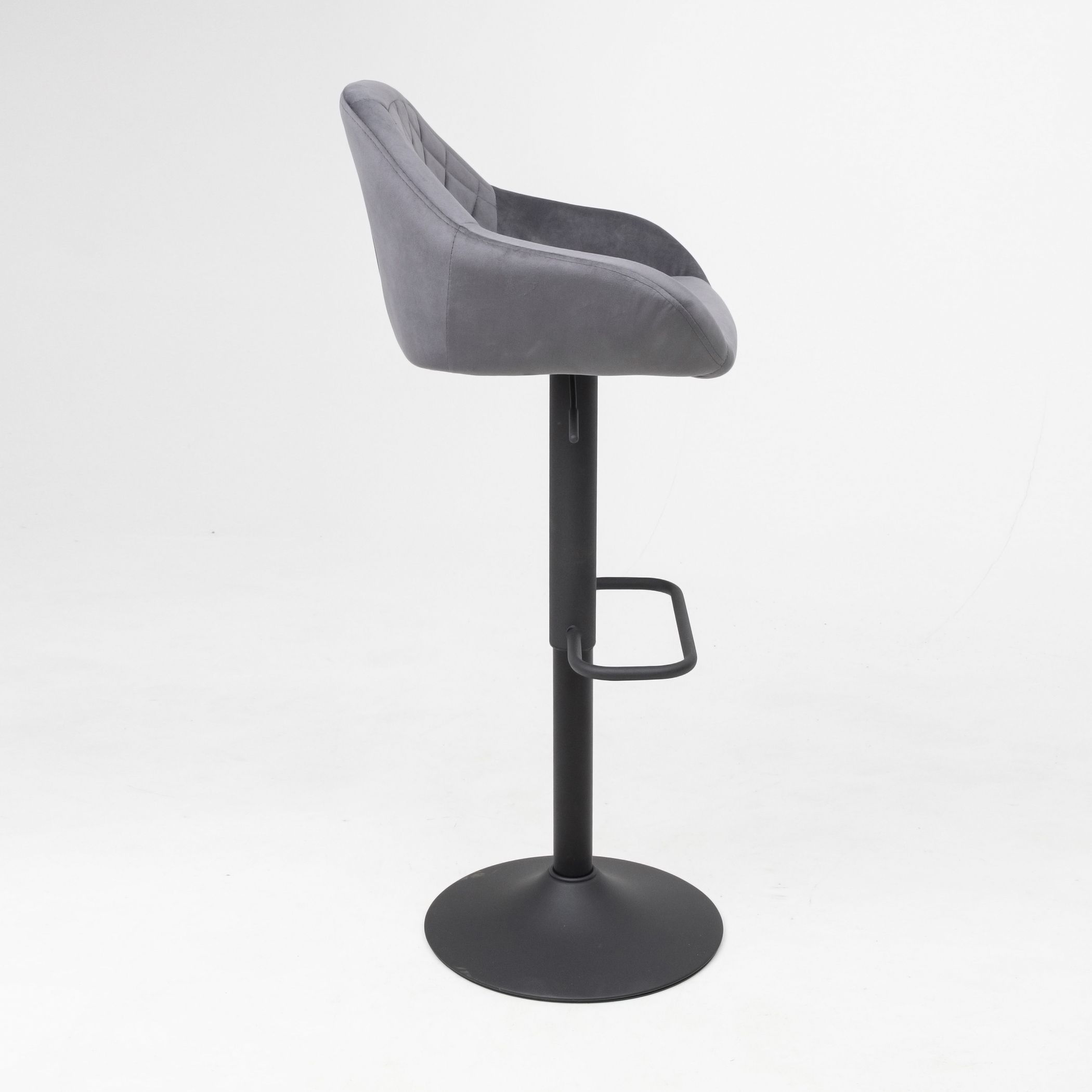 Стул барный Lisbon, темно-серый, велюр