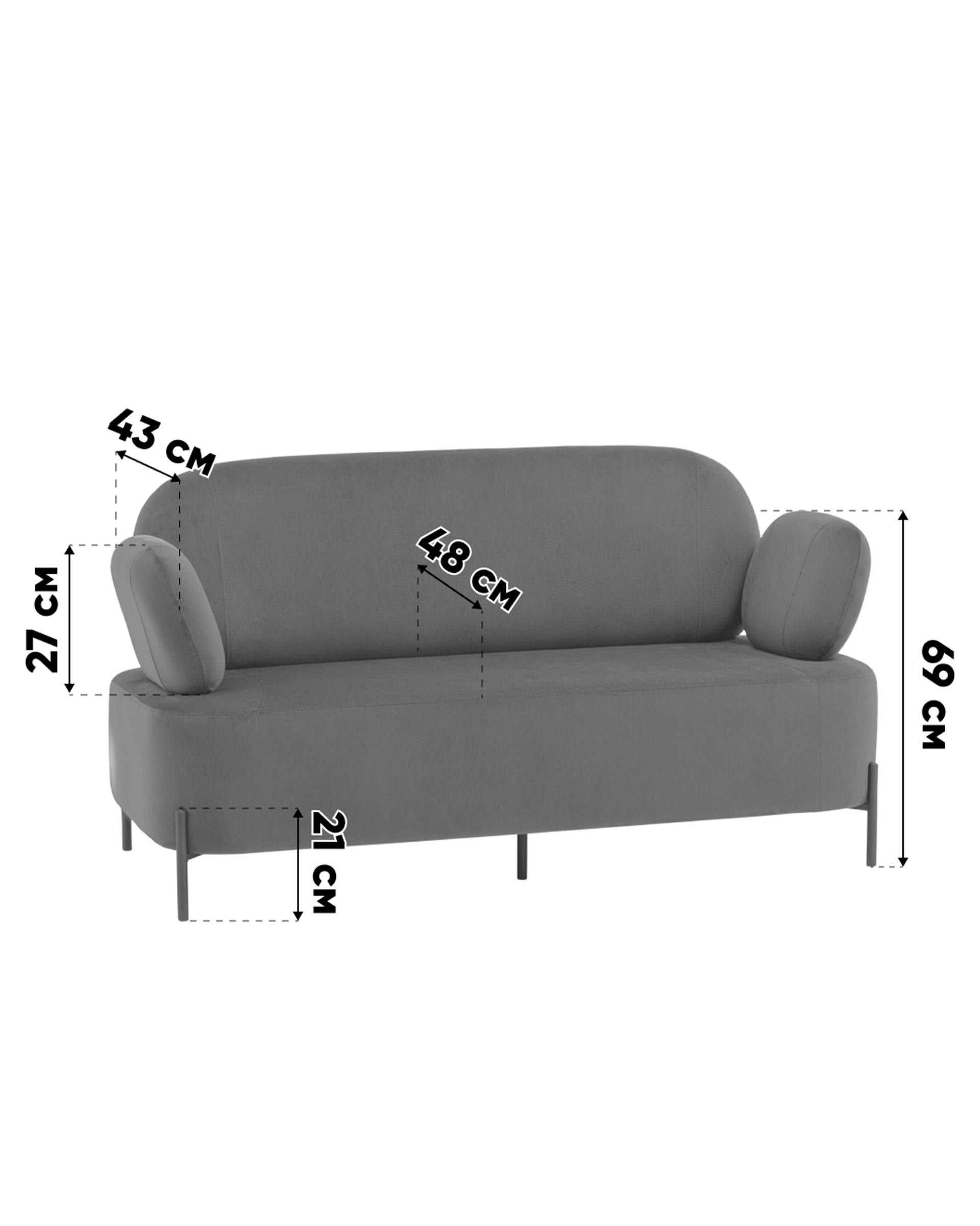 Диван Кэнди велюр светло-серый