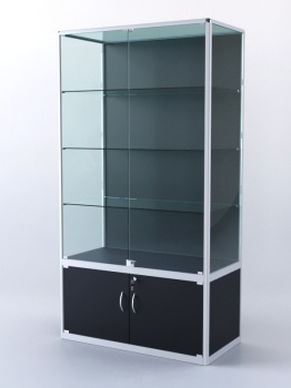 Витрина "ПРЯМОУГОЛЬНАЯ" №2-500-1 (задняя стенка - ДВП), Черный