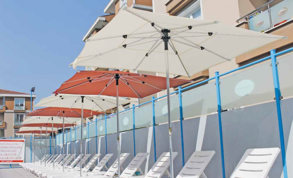 Зонт пляжный профессиональный 2х2 м Kiwi Clips бежевый