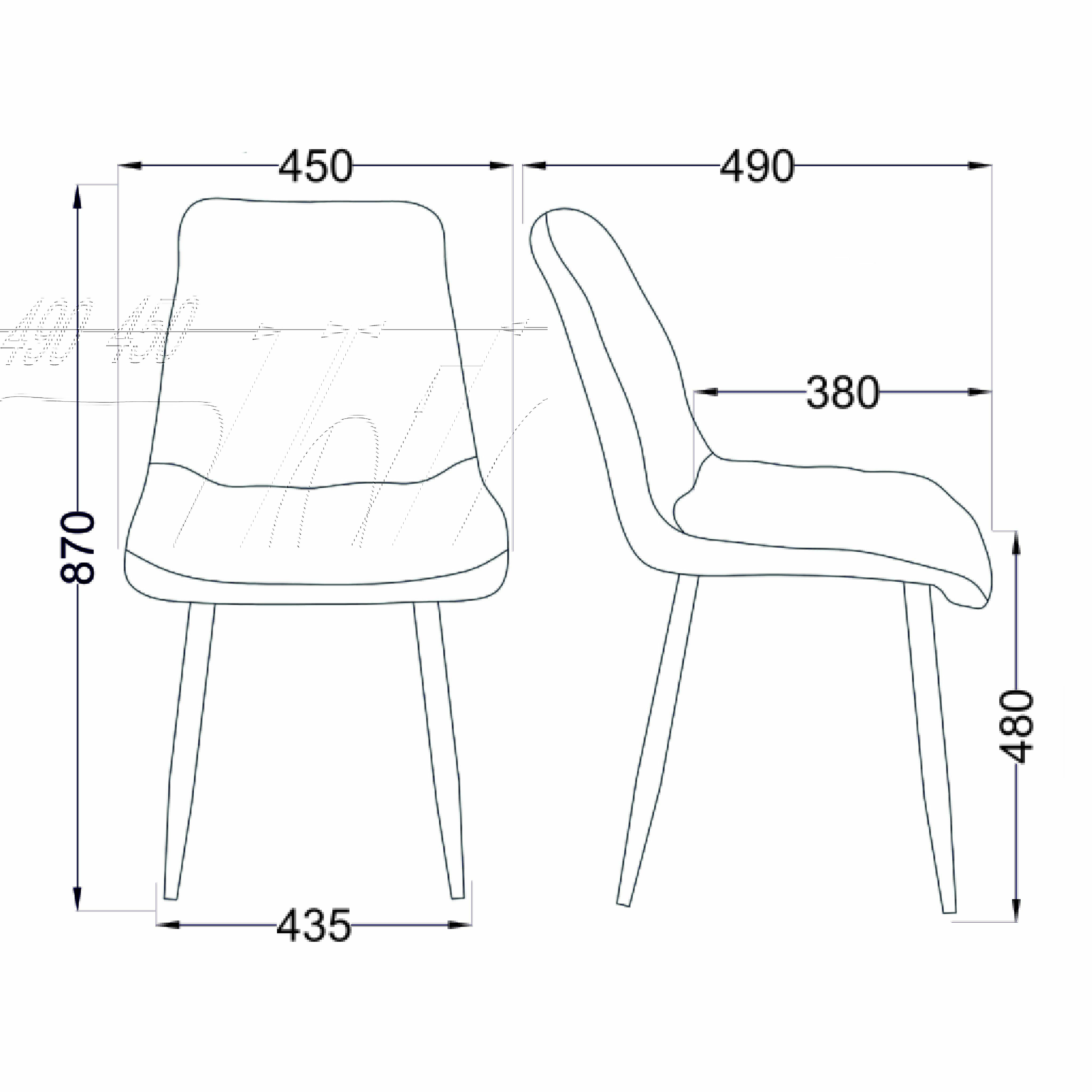 Стул Vermont, винтажный серый, велюр