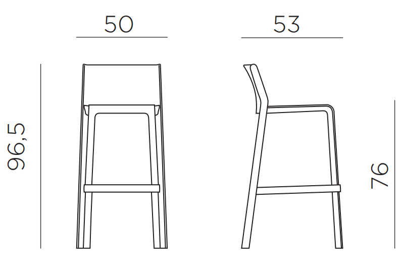 Стул пластиковый барный Trill Stool агава