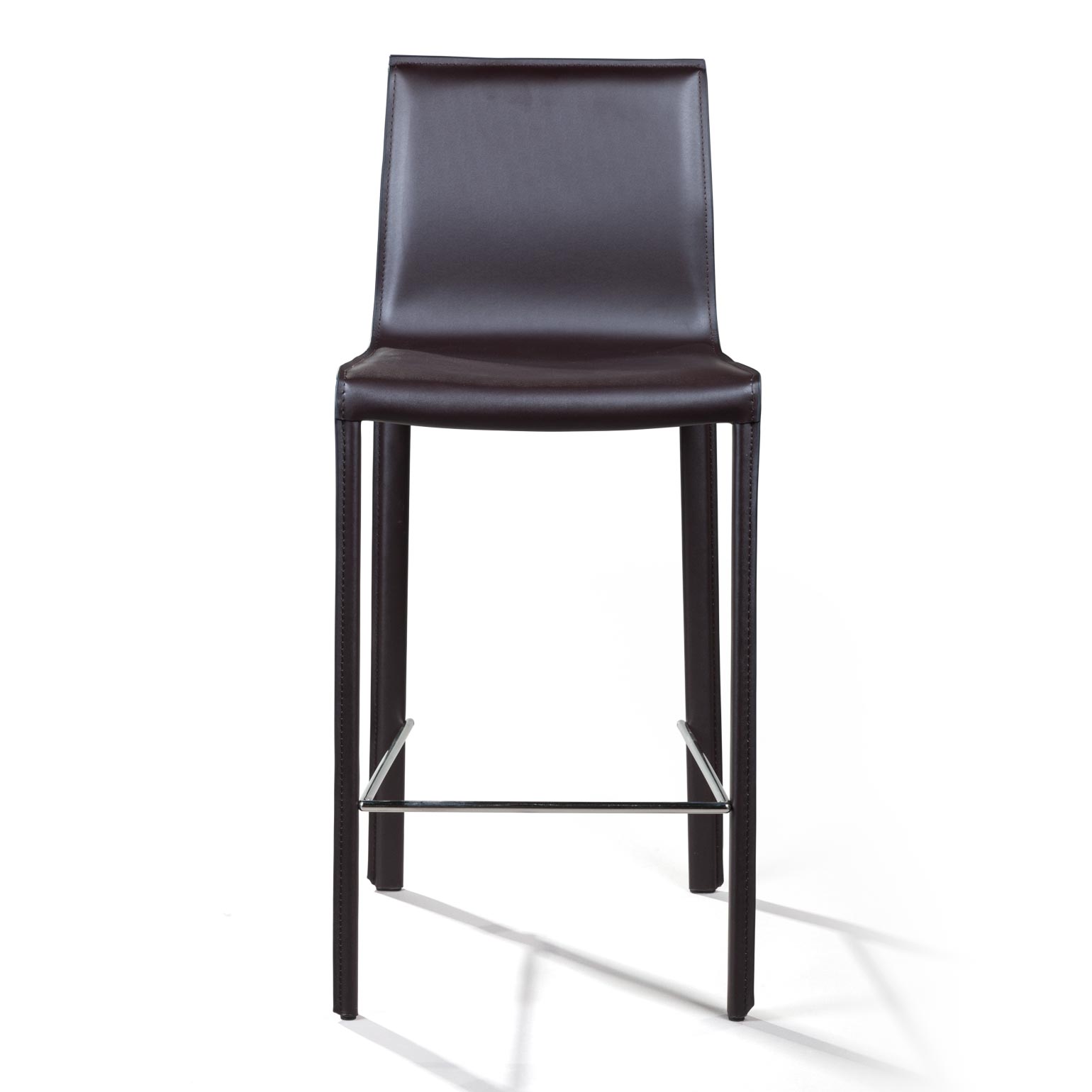 Стул полубарный Барри, кожа коричневый