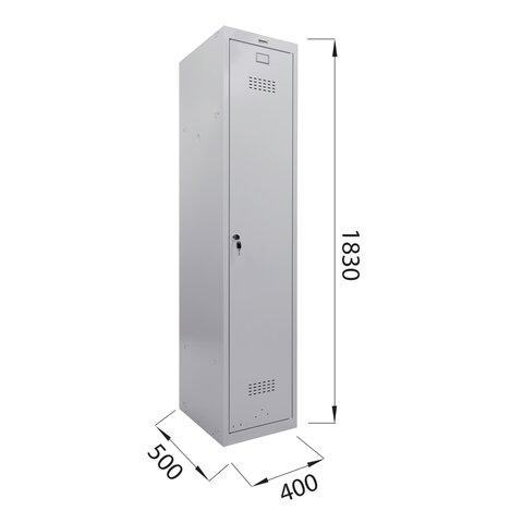Шкаф металлический для одежды BRABIX "LK 11-40", УСИЛЕННЫЙ, 1 секция, 1830х400х500 мм, 20 кг, 291130, S230BR403102
