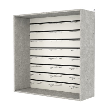 Витрина настенная №4-1ВГ с экономпанелью, без полок, Метрополитан Грей