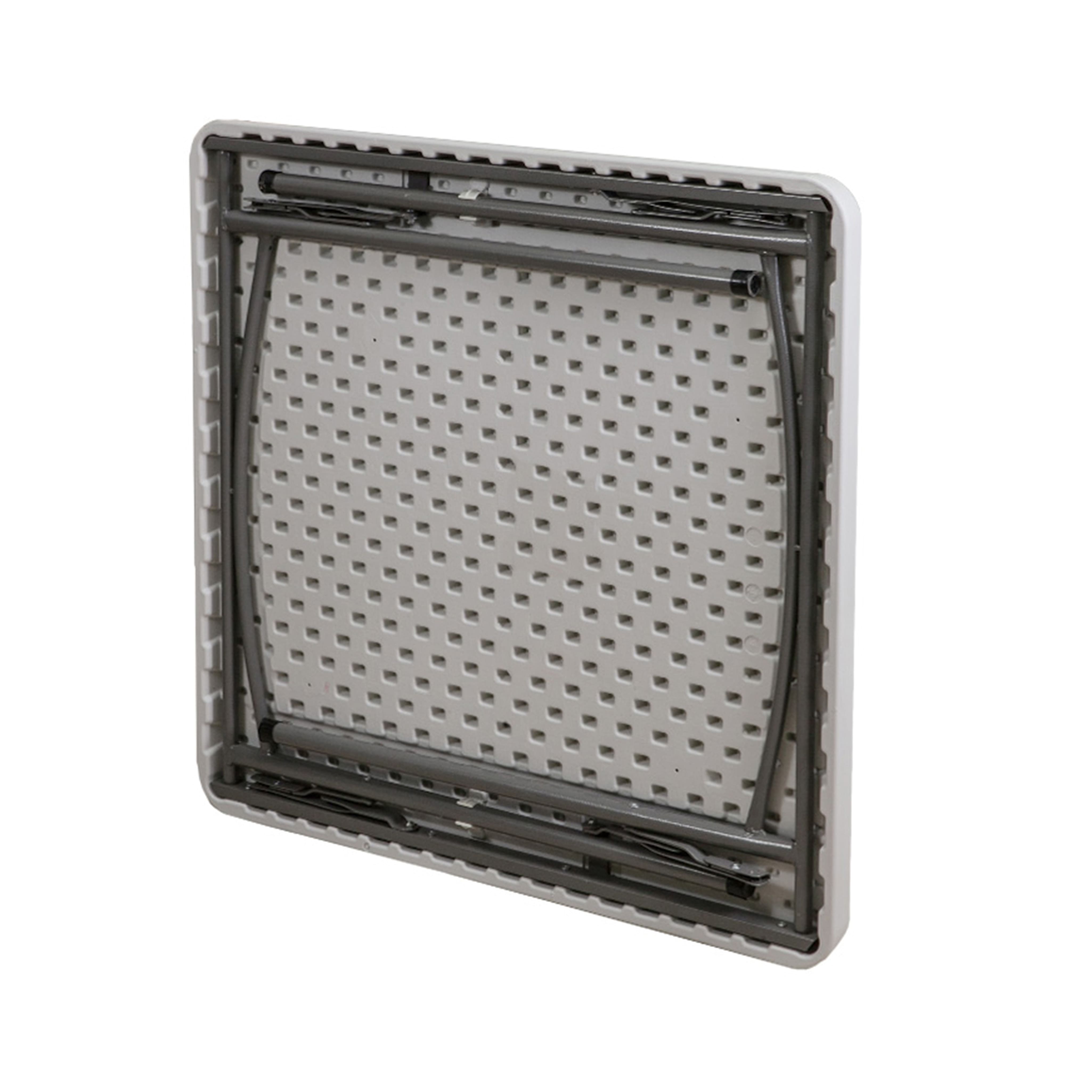 Стол садовый складной, белый, hdpe-пластик, квадратный