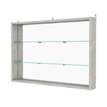 Витрина настенная №3-2ГУ с зеркалом, Метрополитан Грей