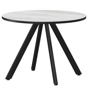 Стол нераздвижной Байкал Мини Обеденные столы в пластике Байкал 800 (Н-3819) Фрост/Черный муар