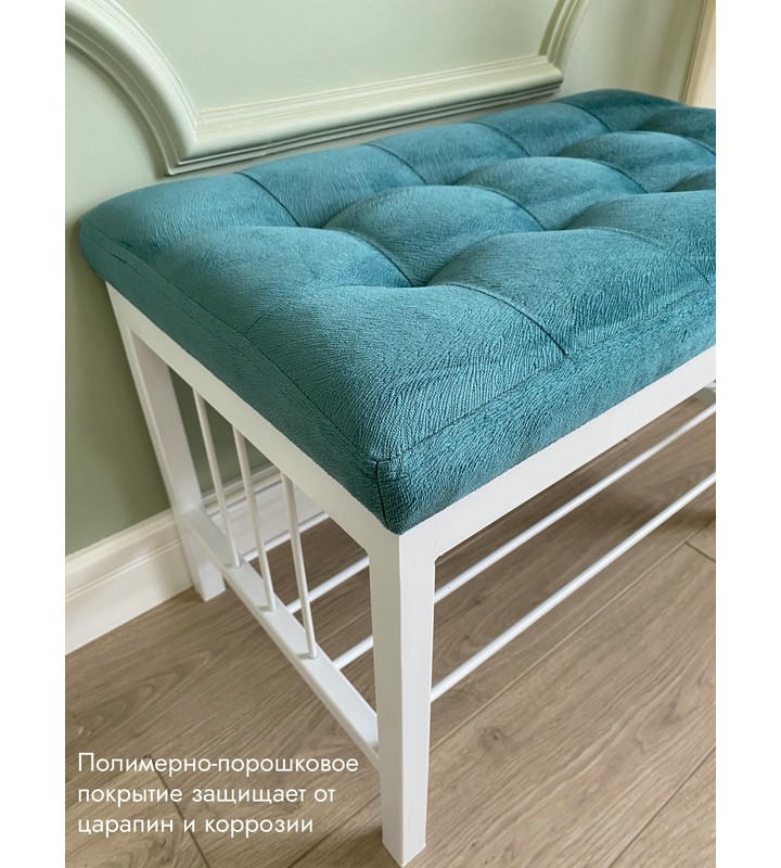 Банкетка Сканди-60 (бирюзовый/белый)