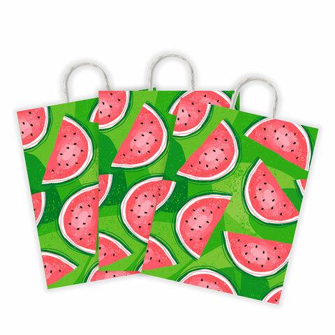 Крафт пакет бумажный Фрукты 26х15х35см с кручеными ручками, плотность 100 гр/м2, белы, 112252