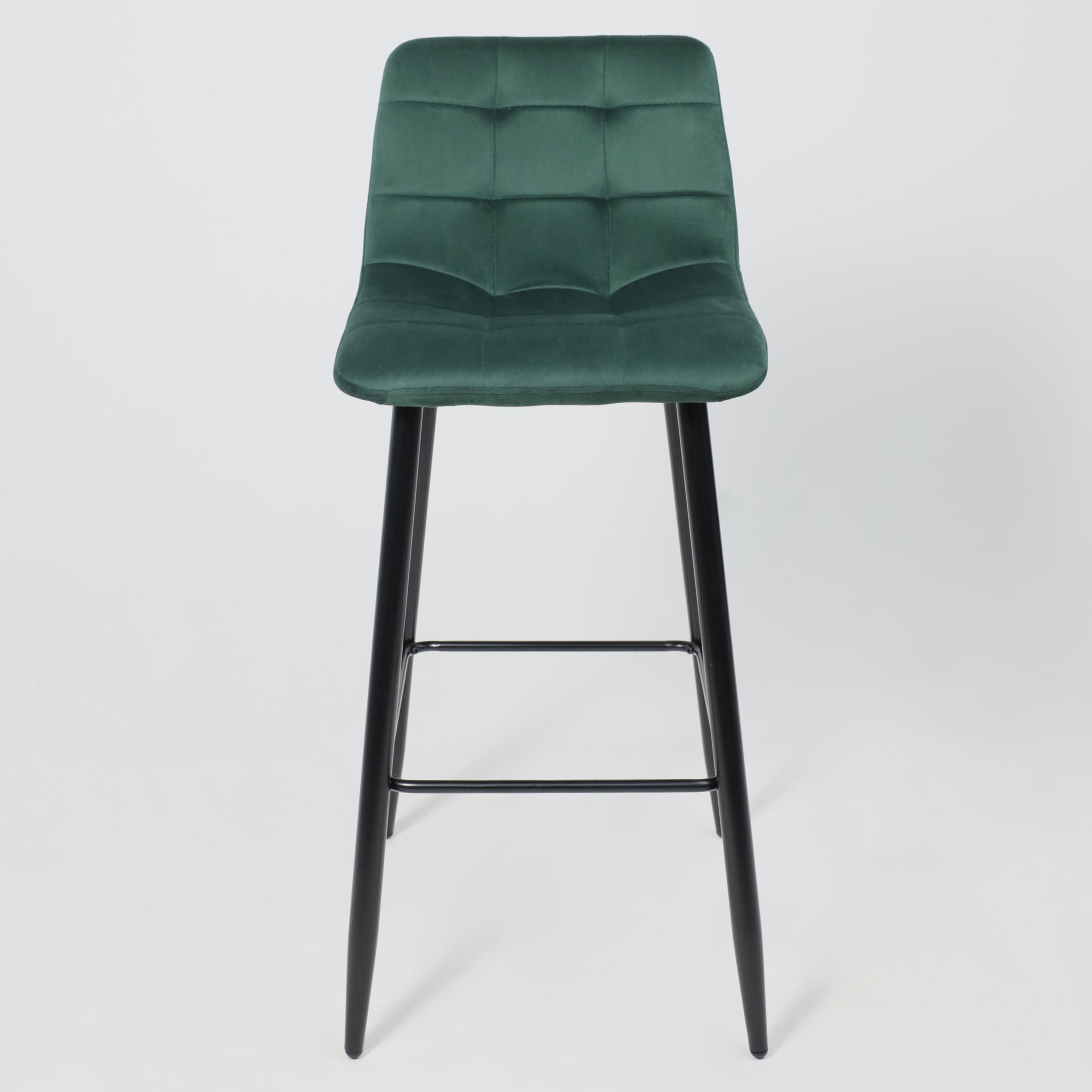 Стул барный Stella, зеленый, велюр