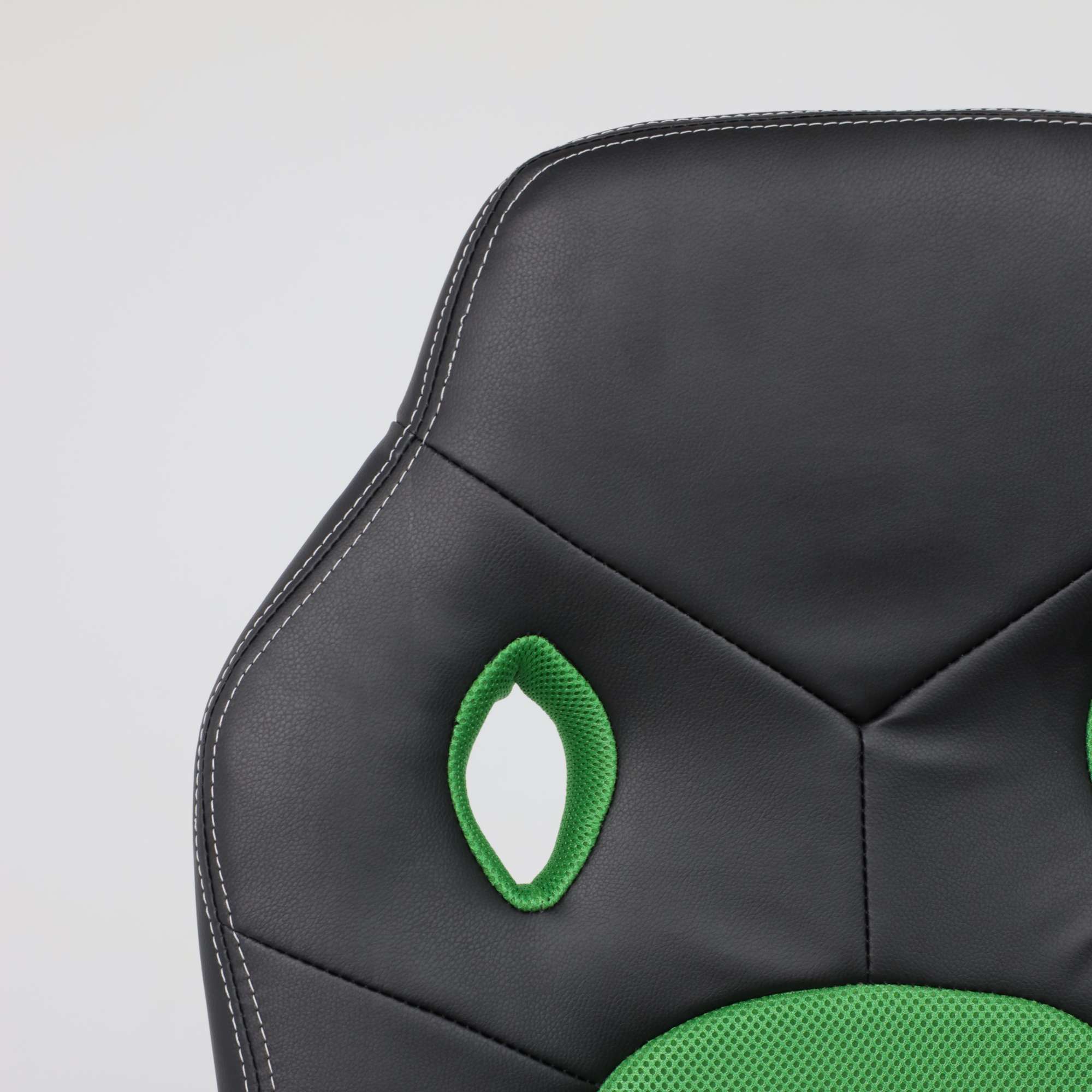 Кресло поворотное Flaviy, черный/серый/салатовый, ткань