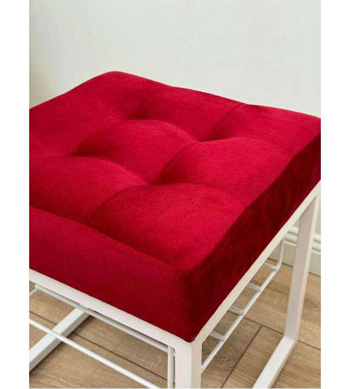 Банкетка Марсей 40-44 с полкой (красный/белый)