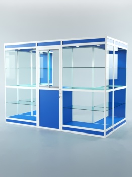 Павильон торговый из профиля пристенный №2в, Делфт голубой U525 ST9 + Белый