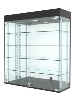 Витрина "АТРИУМ" с регулировочными полками настенная №4А-5Г-РЕГ, Черный