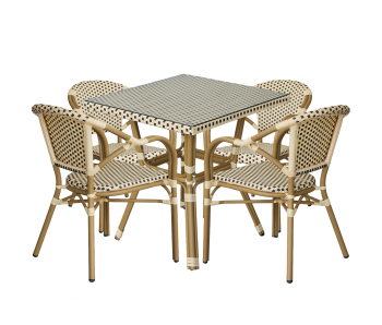 "Кабри" обеденная группа плетеная на 4 персоны, цвет бежево-коричневыйцвет бежево-коричневый