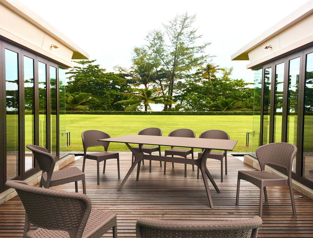 Стол пластиковый Ibiza Table 180 коричневый