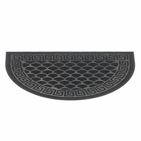 Коврик придверный 60х90 см, СЕРЫЙ, грязезащитный, 430 г/м2, ПОЛУКРУГ, фактурный рисунок ЧЕШУЙКИ, ЛЮБАША, 701052