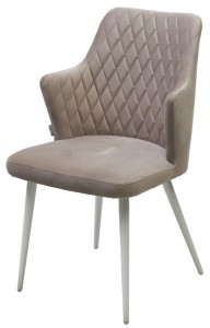 Стул ГЕРМАН (HERMAN) ЛАТТЕ #25, велюр / белый каркас