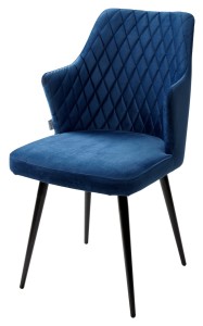 Стул ГЕРМАН (HERMAN) 360 град. СИНИЙ #29, велюр / черный каркас