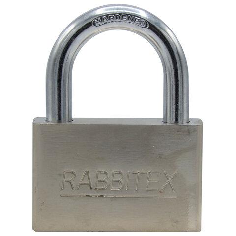 Замок навесной стальной 70 мм "Никель", антикоррозионное покрытие, 4 ключа, RABBITEX (РАББИТЕКС), 671311