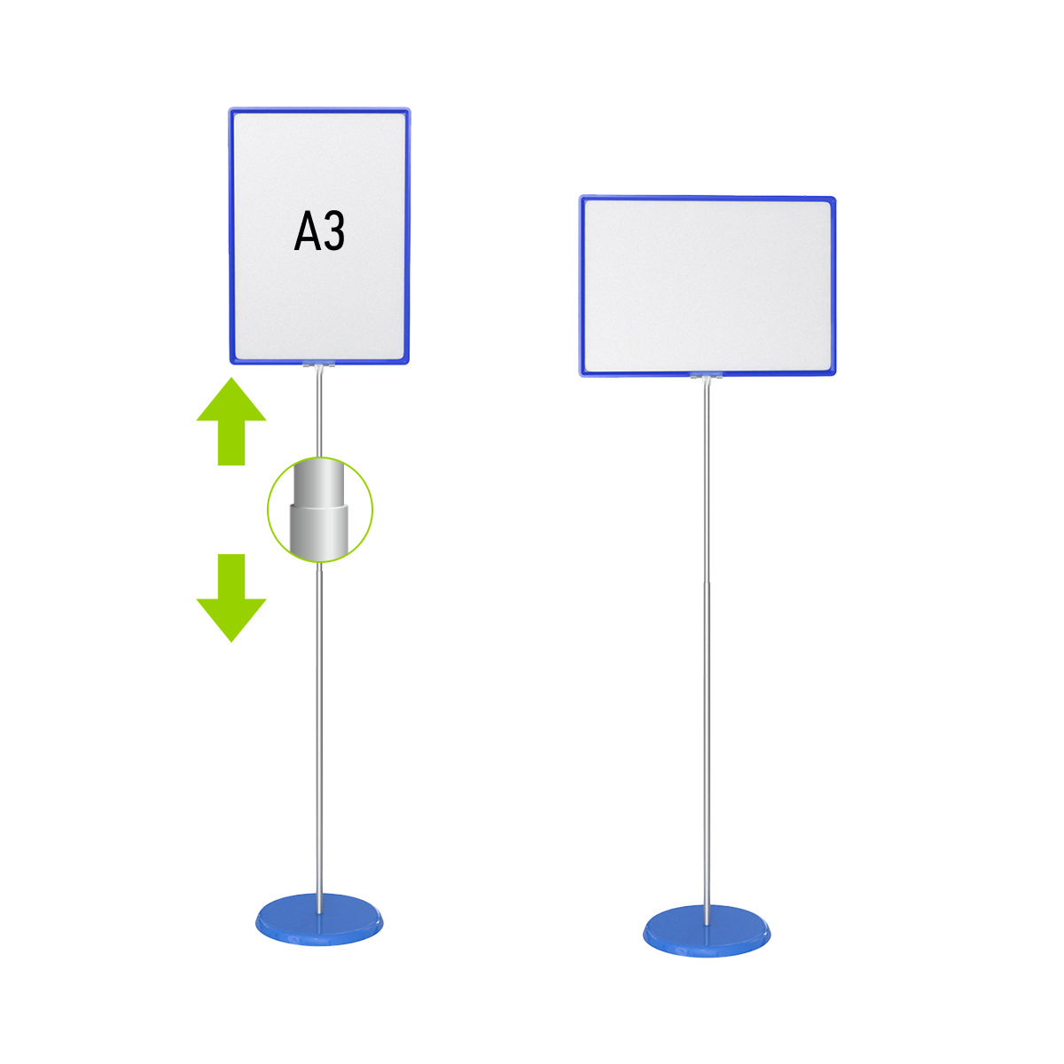 ЗНАК А3 Стойка информационная телескопическая синяяцвет Синий