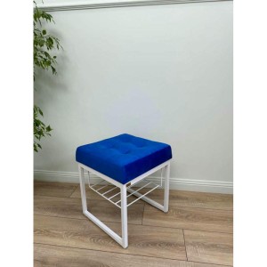 Банкетка Марсей 40-44 с полкой (синий/белый)