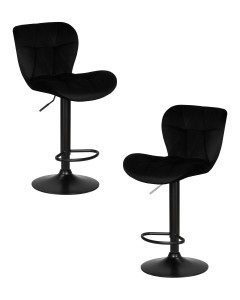 Набор 2 шт Стул барный DOBRIN BARNY BLACK, черный велюр (MJ9-101)