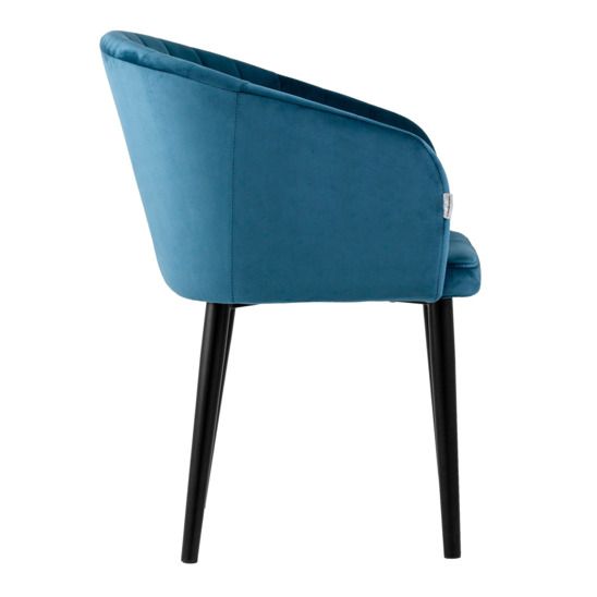 Стул с подлокотниками Нейтон, велюр пыльно-синый