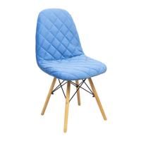 Стул Eames V, мягкий велюр, морской голубой