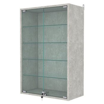 Витрина настенная с регулировочными полками №2-1АГ-РЕГ, Метрополитан Грей