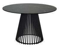 Стол TERNI 120 MATT BLACK MARBLE SOLID CERAMIC Черный мрамор матовый, керамика /Черн.каркас, ®DISAUR