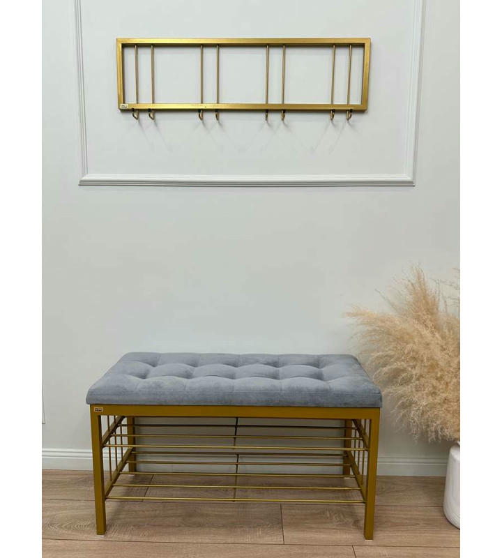 Вешалка настенная металлическая с крючками -93 (золото)