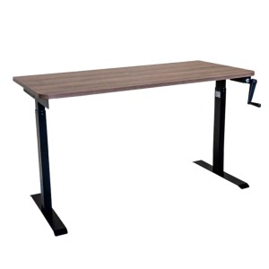 Стол с регулировкой высоты механический LuxAlto LA-T33-M1 черный/дуб коричневый ЛДСП 140*60*2.5