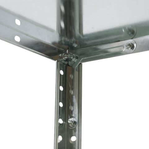 Стеллаж металлический BOOMHOUSE (БУМХАУС), 1800x900x400 мм, 5 полок, нагрузка на стеллаж до 150 кг, серебристый, 291421