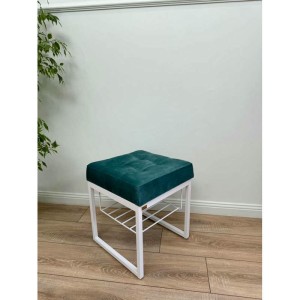 Банкетка Марсей 40-44 с полкой (бирюзовый/белый)