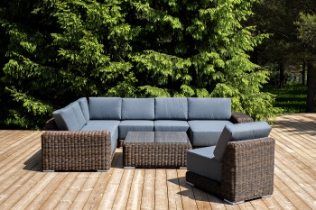 "Капри" трансформирующаяся лаунж-зона из искусственного ротанга, цвет коричневыйцвет коричневый