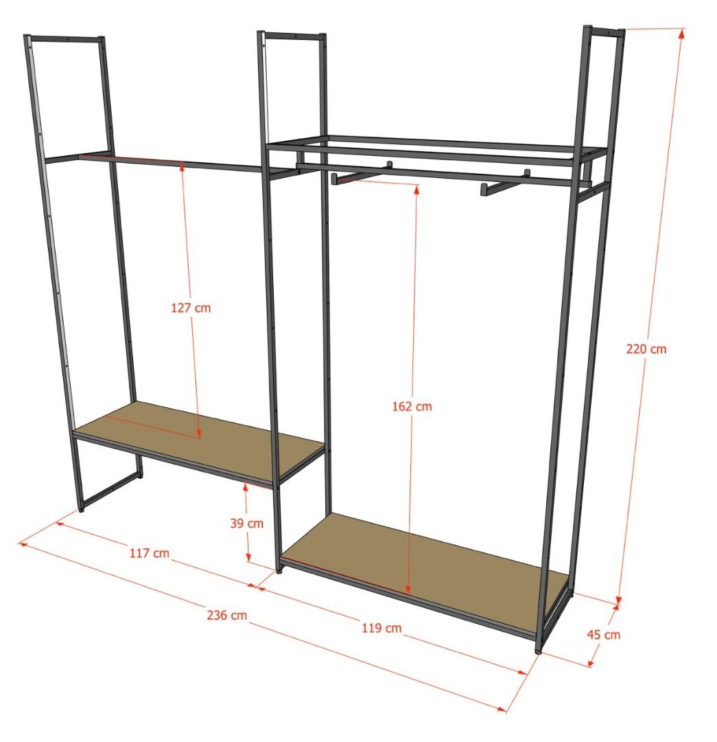 Стеллаж Лофт КЧ-2201 для одежды