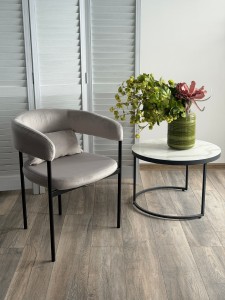 Стул СТАН, цвет H-09 Светло-серый, велюр / черный каркас