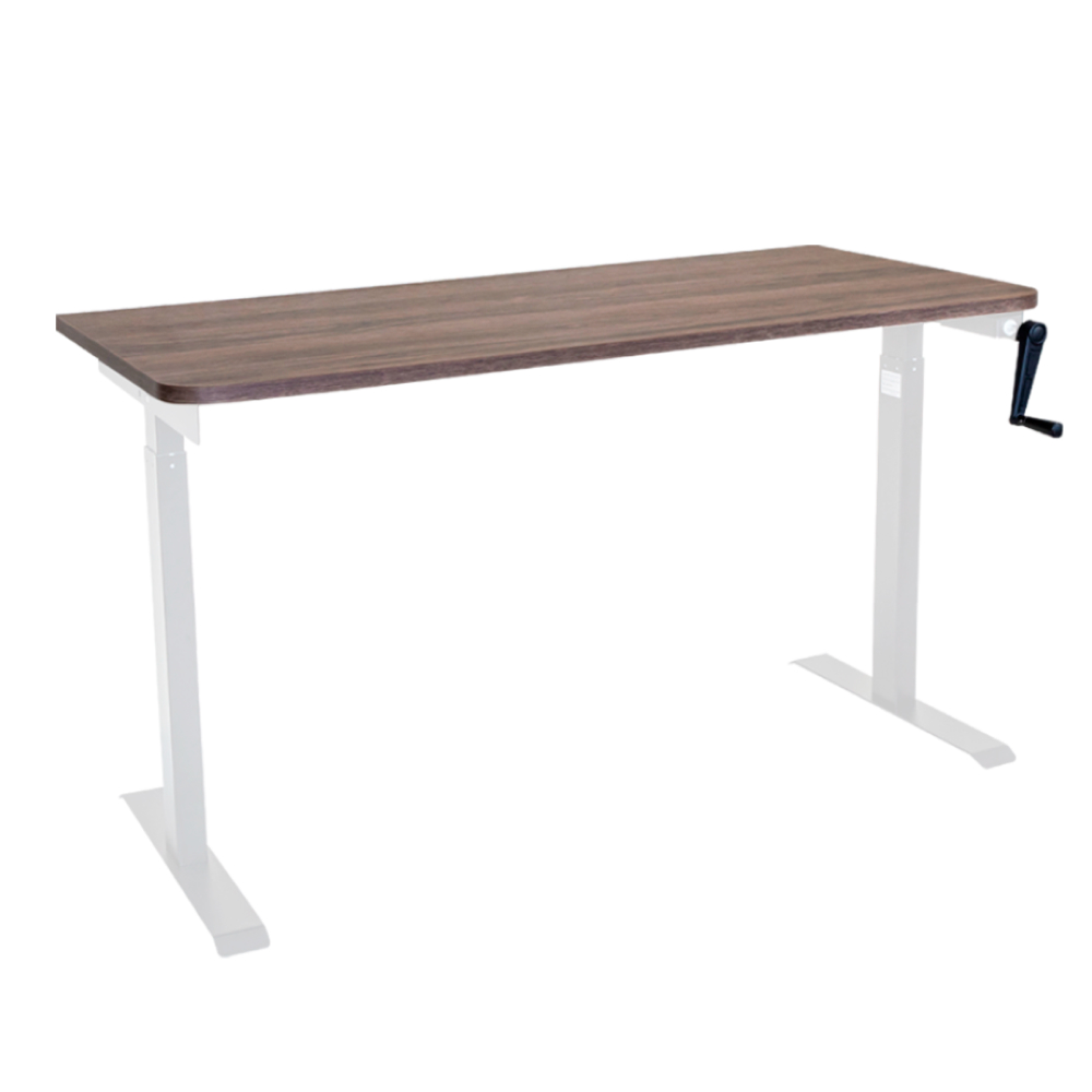 Стол с регулировкой высоты механический LuxAlto LA-T33-M1 белый/дуб коричневый ЛДСП 140*60*2.5