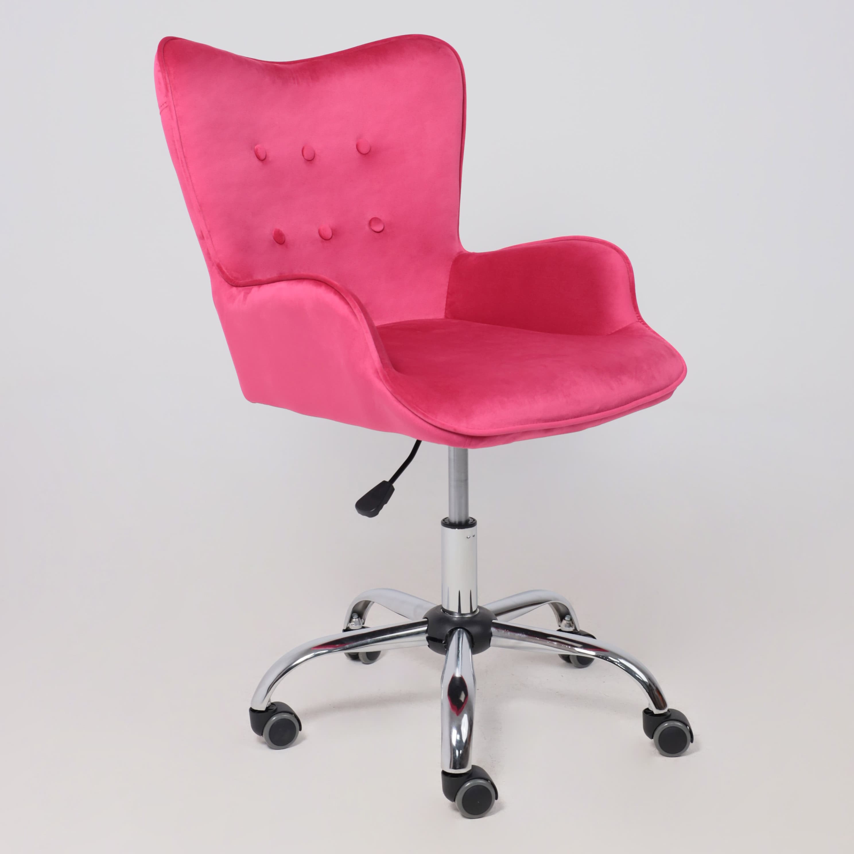 Кресло поворотное Bella, фуксия, велюр