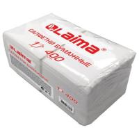 Салфетки бумажные 400 шт., 24х24 см, "Big Pack", белые, 100% целлюлоза, LAIMA, 114724