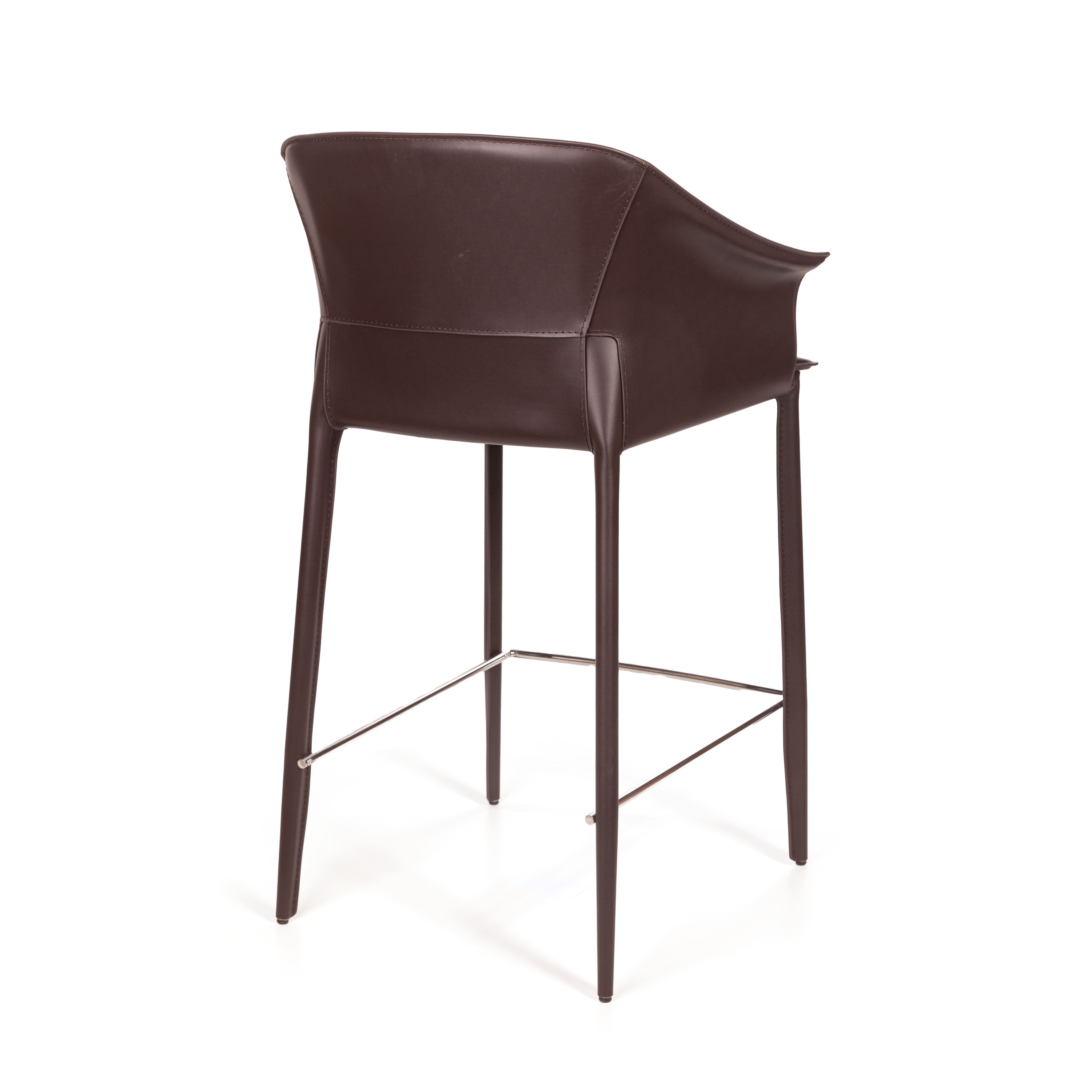 Стул полубарный Джио, кожа коричневый