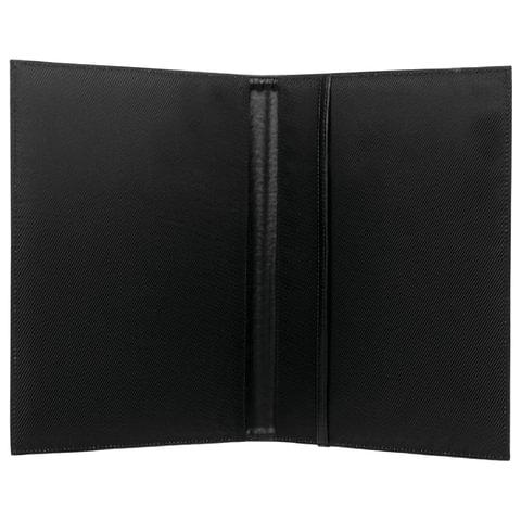 Папка адресная из натуральной кожи без надписи, формат А4, 32х25х1 см, черная, индивидуальная упаковка, 7-40, 7-40.