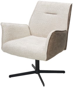 Кресло БЕЛФАСТ (BELFAST) 360 град. XD841-02 Бежевый, букле/ GINO-101 Бежевый, ткань/ Черный, ®DISAUR