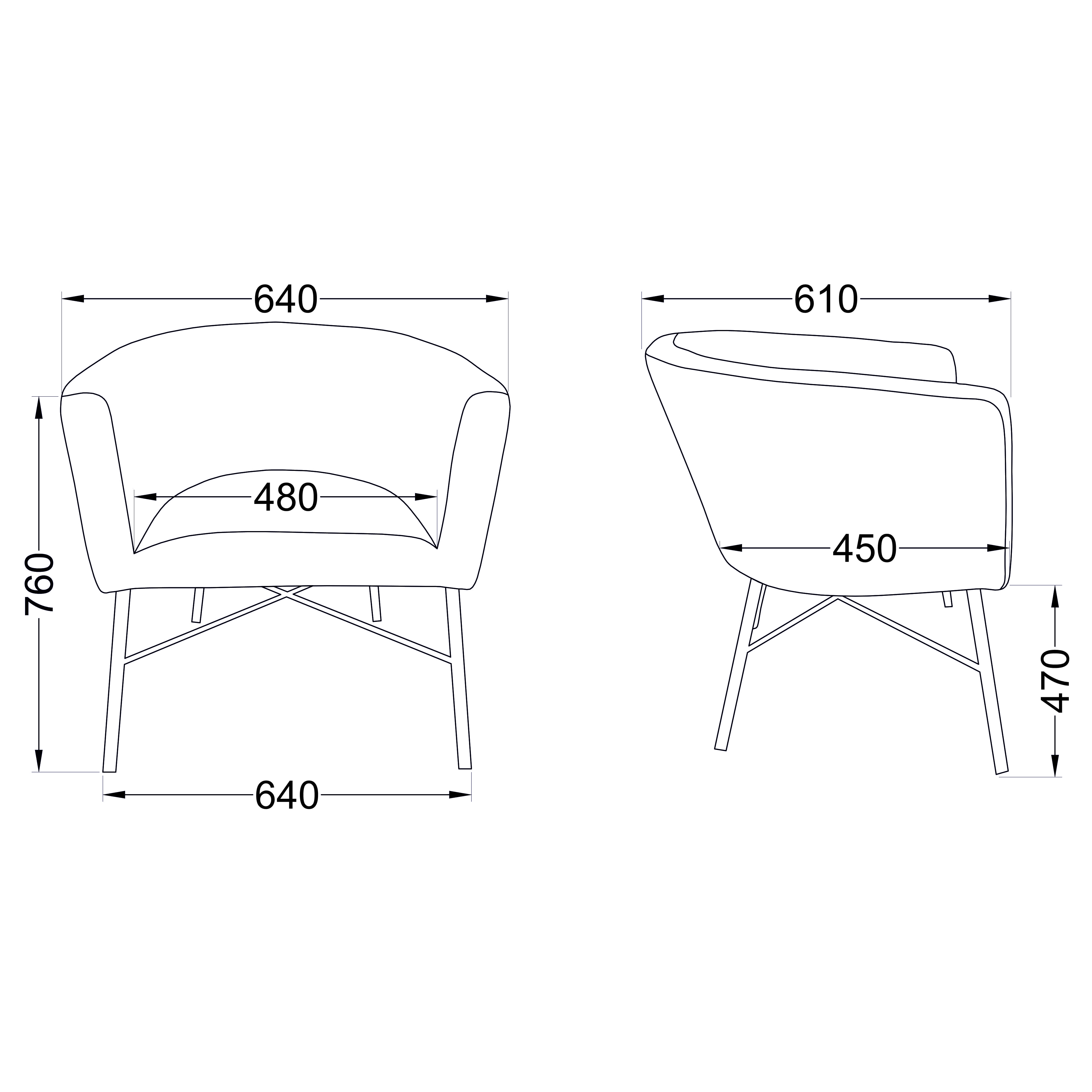 Кресло Almond, серый, велюр
