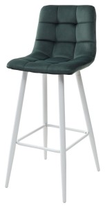 Барный стул LECCO UF910-14 DARK GREEN, велюр/белый каркас, 4 шт./2 кор.