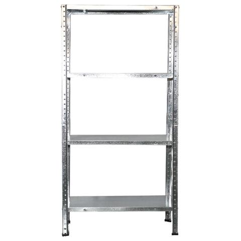 Стеллаж металлический BOOMHOUSE (БУМХАУС) 1200x600x300 мм, 4 полки, нагрузка на стеллаж до 120 кг, серебристый, 291417