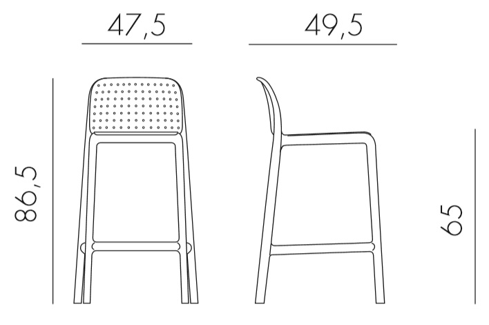 Стул пластиковый полубарный Lido Mini белый